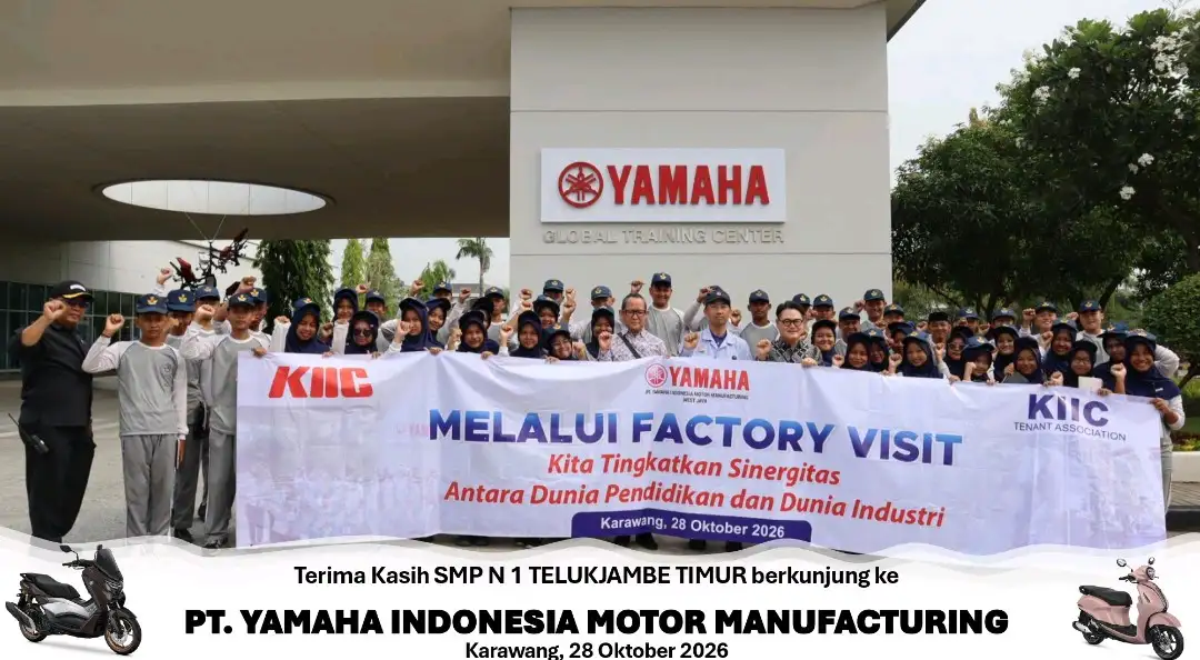 Kenalkan Dunia Manufaktur, Tenant Association KIIC Ajak Siswa SMPN 1 Telukjambe Timur Kunjungi  PT YIMM-WJ 